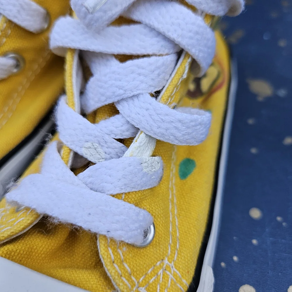 Converse SpongeBob Kids High-Top Sneakers - Yellow Size 8 - Picture 7 of 16